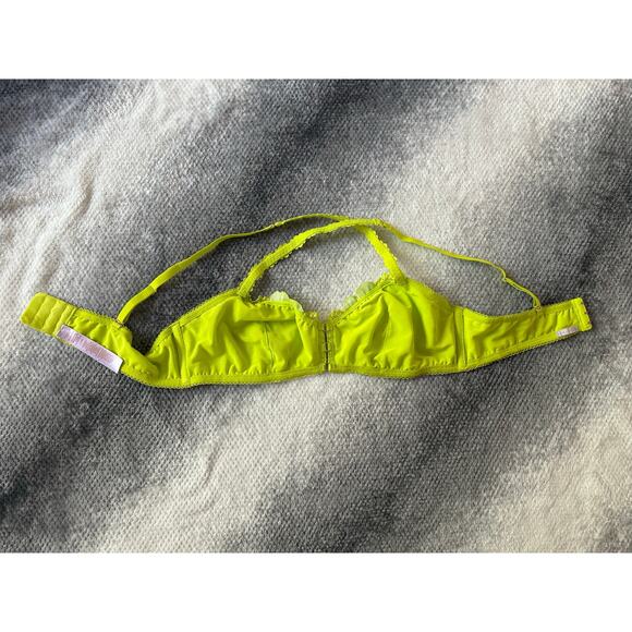 Savage X Fenty Perfect Poppies Lace Green Cross Back Unpadded Bralette XL - Picture 5 of 10